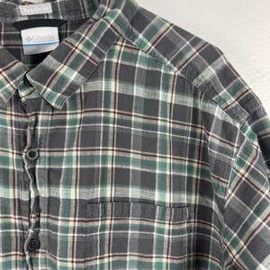 COLUMBIA Mens short‎ sleeve button cotton plaid shirt - XXL